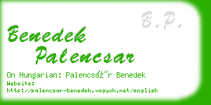 benedek palencsar business card